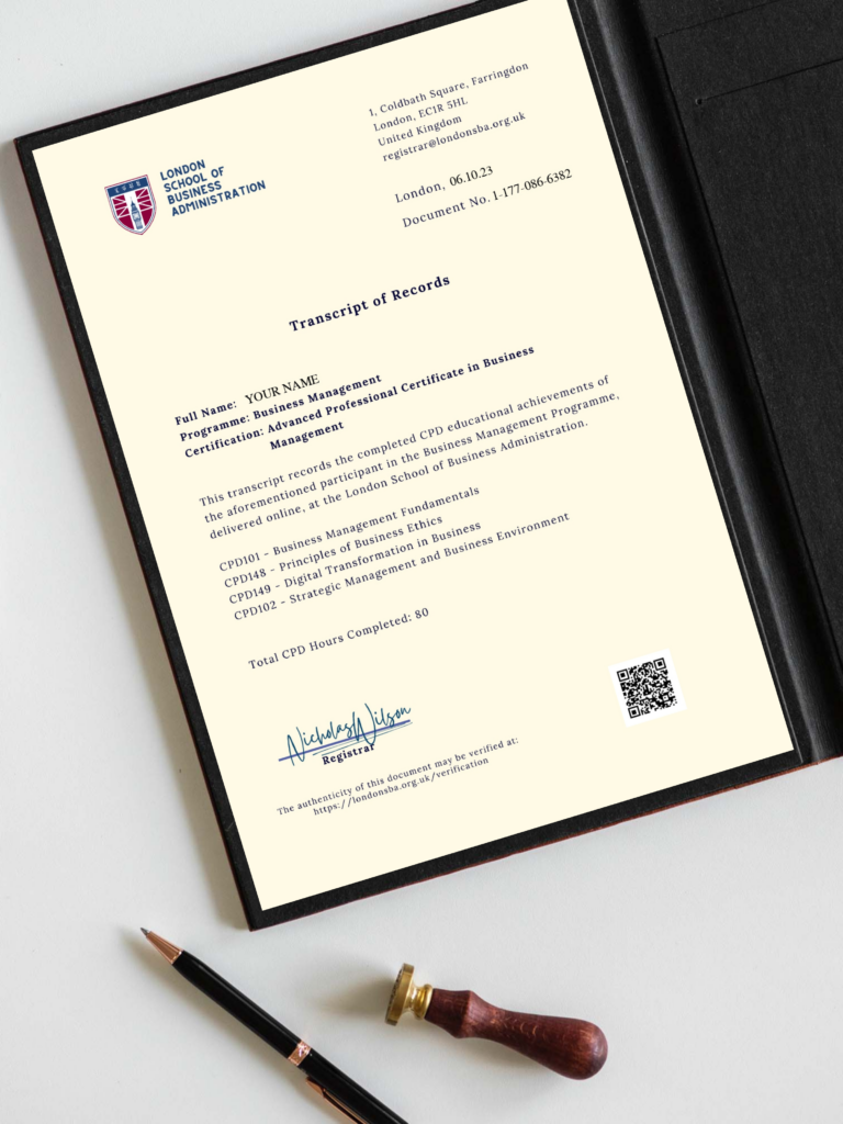 Advanced Professional Certificate in Business Management - London ...